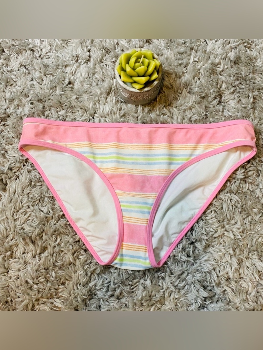aerie Pink Stripe Bikini Bottoms